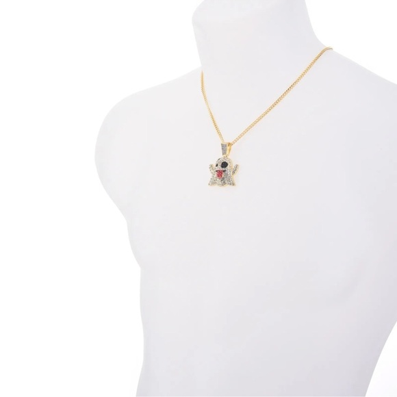 2 COLOR OPTION - Emoji Ghost Pendant with 20” Cuban Chain - Picture 5 of 8